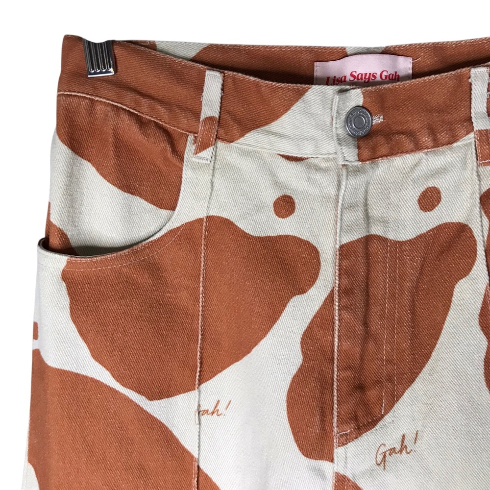 Women's 29 Lisa Says Gah Brown Cow Robyn Jean Jeans Pants Printed - Picture 5 of 16